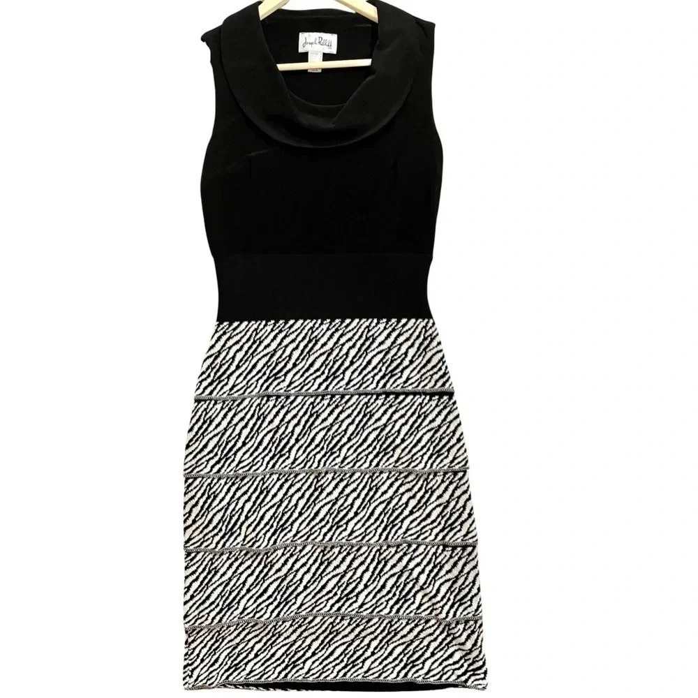 Joseph Ribkoff Tiered Sleeveless Cowl Neck Midi Dress Size 4 NWT